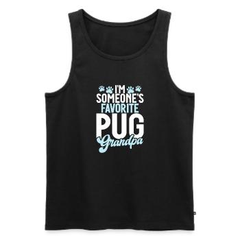 Cadeaux de carlin pour les amateurs de carlins - Débardeur bio Premium Homme - noir - Devant - AI Model Male 178 light (178cm)