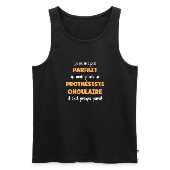 prothésiste ongulaire - Débardeur bio Premium Homme - noir - Devant - Michal (187cm)