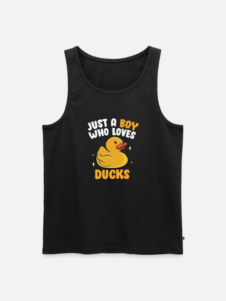 Bare en dreng, der elsker gummiænder ælling sjov d - Herre Premium økologisk tanktop - sort