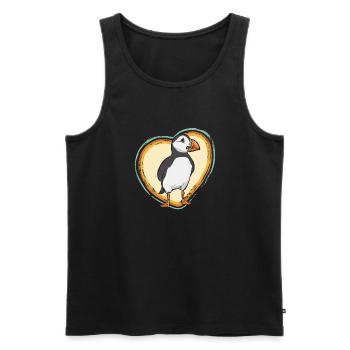 puffin, puffin, auks, lunde - Men's Premium Organic Tank Top - black - Front - AI Model Male 178 light (178cm)