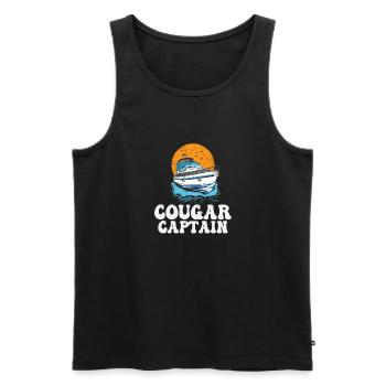 Cougar Capitaine Drôle de propriétaire de bateau Lake Life Pontoon - Débardeur bio Premium Homme - noir - Devant - Michal (187cm)
