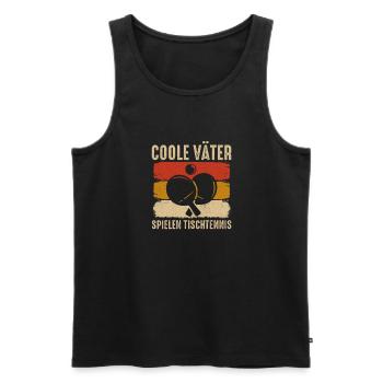Coole Väter spielen Tischtennis - Männer Premium Bio Tank Top - Schwarz - Vorne - AI Model Male 178 light (178cm)