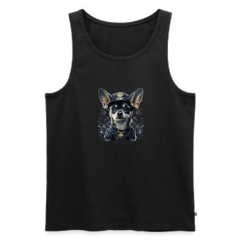Chihuahua | Polizei Polizist Polizistin Hut - Männer Premium Bio Tank Top - Schwarz - Vorne - AI Model Male 178 light (178cm)