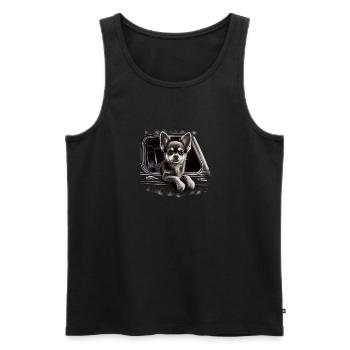 Chihuahua | Polizei Polizist Polizistin Hut - Männer Premium Bio Tank Top - Schwarz - Vorne - AI Model Male 178 light (178cm)