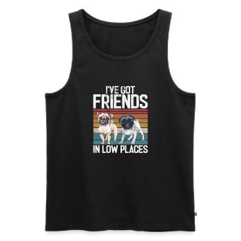 Pug Gifts for Pug Lovers - Men's Premium Organic Tank Top - black - Front - AI Model Male 178 light (178cm)