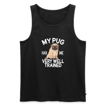 Pug Gifts for Pug Lovers - Men's Premium Organic Tank Top - black - Front - AI Model Male 178 light (178cm)
