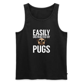 Pug Gifts for Pug Lovers - Men's Premium Organic Tank Top - black - Front - AI Model Male 178 light (178cm)