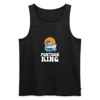 Pontoon King Father's Day Motorboating Pontooning - Männer Premium Bio Tank Top - Schwarz - Vorne - Michal (187cm)