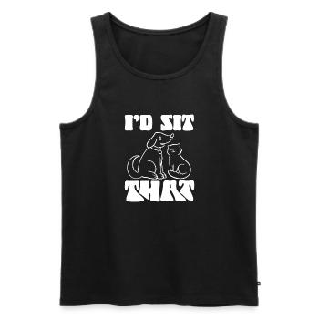Pet Sitting Cat Dog Pet Sitter - Men's Premium Organic Tank Top - black - Front - AI Model Male 178 light (178cm)