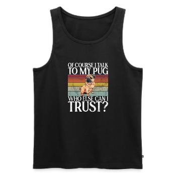 Pug Gifts for Pug Lovers - Men's Premium Organic Tank Top - black - Front - AI Model Male 178 light (178cm)