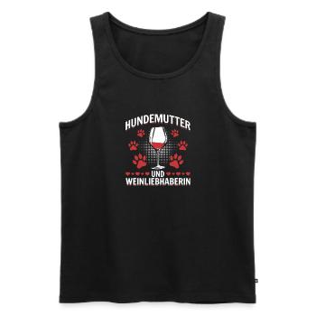 Dog mother and wine lover - Men's Premium Organic Tank Top - black - Front - Michal (187cm)