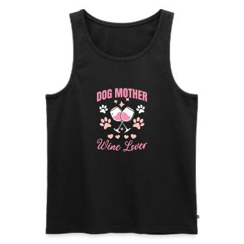 Dog mother and wine lover - Men's Premium Organic Tank Top - black - Front - Michal (187cm)