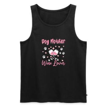 Dog mother and wine lover - Men's Premium Organic Tank Top - black - Front - AI Model Male 178 light (178cm)