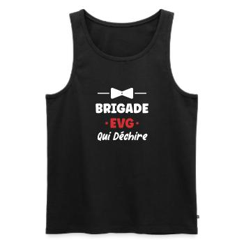 brigade evg - Débardeur bio Premium Homme - noir - Devant - Michal (187cm)