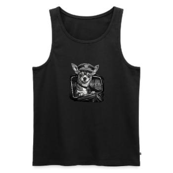 Chihuahua | Polizei Polizist Polizistin Hut - Männer Premium Bio Tank Top - Schwarz - Vorne - AI Model Male 178 light (178cm)