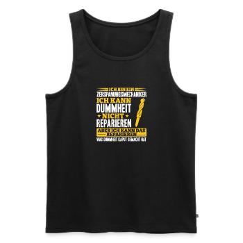 Zerspaner Ich kann Dummheit nicht Reparieren - Männer Premium Bio Tank Top - Schwarz - Vorne - Michal (187cm)