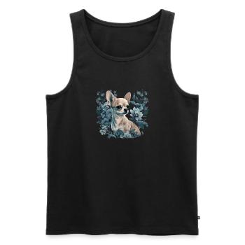 Chihuahua | Maman Chien Drôle Mignon Beau Motif - Débardeur bio Premium Homme - noir - Devant - Michal (187cm)