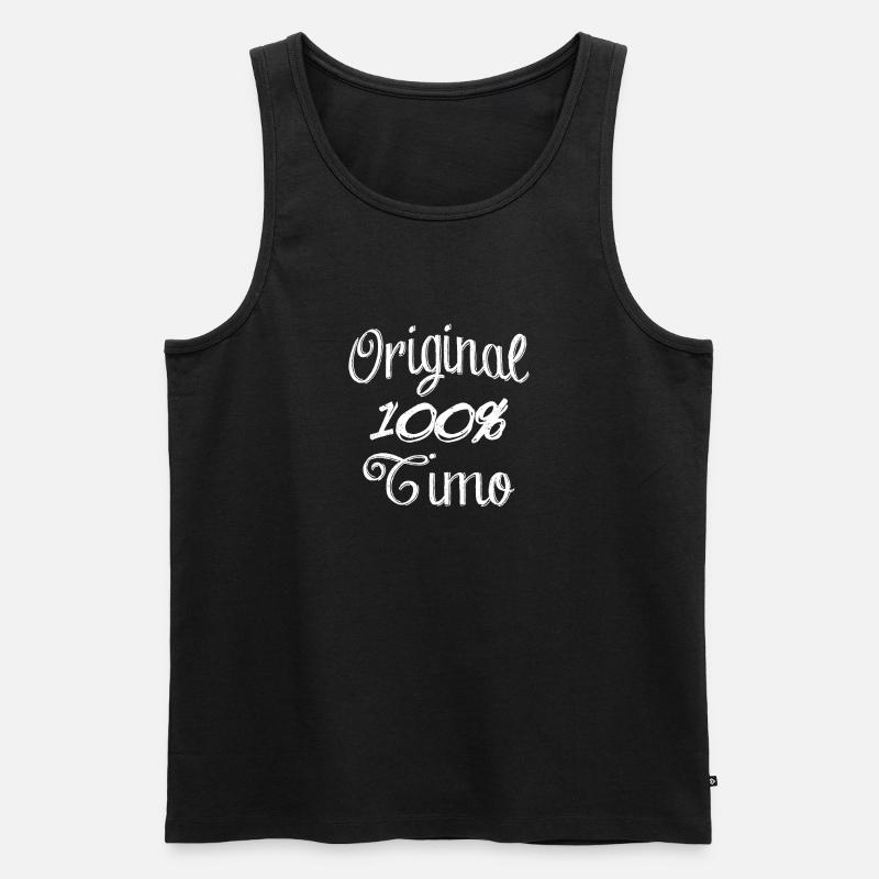 Original 100% Timo - Männer Premium Bio Tank Top - Schwarz