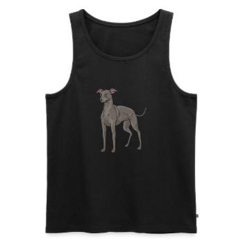 Lévrier italien Greyhound Chiens - Débardeur bio Premium Homme - noir - Devant - AI Model Male 178 light (178cm)