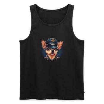 Chihuahua | Polizei Polizist Polizistin Hut - Männer Premium Bio Tank Top - Schwarz - Vorne - AI Model Male 178 light (178cm)