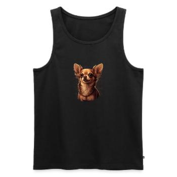Chihuahua | Maman Chien Drôle Mignon Beau Motif - Débardeur bio Premium Homme - noir - Devant - Michal (187cm)