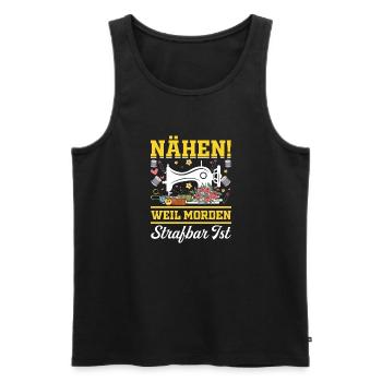 Nähen Weil morden Strafbar ist - Männer Premium Bio Tank Top - Schwarz - Vorne - AI Model Male 178 light (178cm)