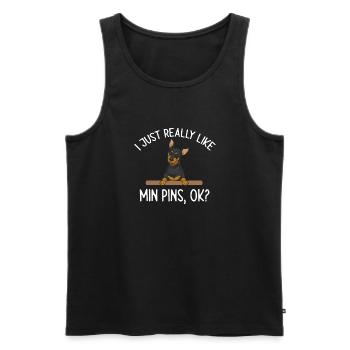 Miniature Pinscher Rehpinscher Min Pin Dog - Men's Premium Organic Tank Top - black - Front - AI Model Male 178 light (178cm)