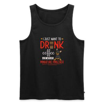 Miniature Pinscher Rehpinscher Min Pin Dog - Men's Premium Organic Tank Top - black - Front - AI Model Male 178 light (178cm)