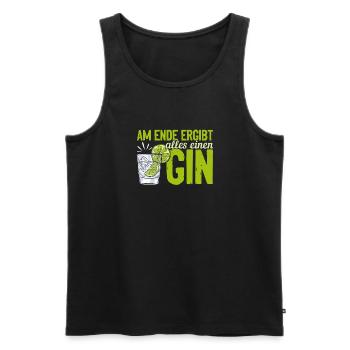 Am Ende ergibt alles ein Gin . Gin-Liebhaber - Männer Premium Bio Tank Top - Schwarz - Vorne - Michal (187cm)