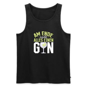 Am Ende ergibt alles ein Gin . Gin-Liebhaber - Männer Premium Bio Tank Top - Schwarz - Vorne - Michal (187cm)