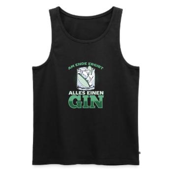 Am Ende ergibt alles ein Gin . Gin-Liebhaber - Männer Premium Bio Tank Top - Schwarz - Vorne - Michal (187cm)