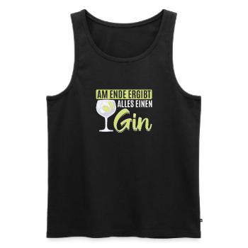 Am Ende ergibt alles ein Gin . Gin-Liebhaber - Männer Premium Bio Tank Top - Schwarz - Vorne - Michal (187cm)