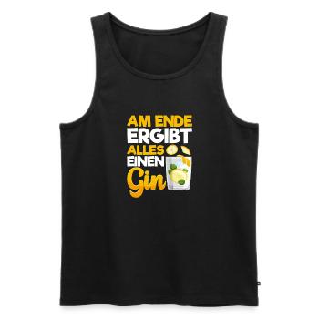 Am Ende ergibt alles ein Gin . Gin-Liebhaber - Männer Premium Bio Tank Top - Schwarz - Vorne - Michal (187cm)