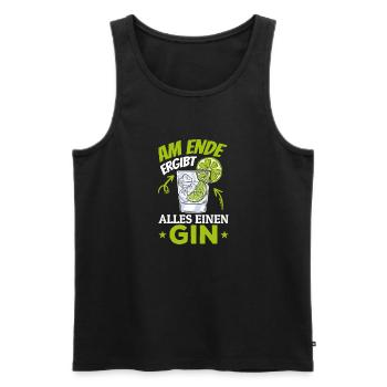 Am Ende ergibt alles ein Gin . Gin-Liebhaber - Männer Premium Bio Tank Top - Schwarz - Vorne - Michal (187cm)