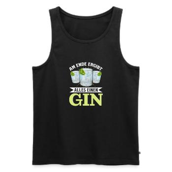 Am Ende ergibt alles ein Gin . Gin-Liebhaber - Männer Premium Bio Tank Top - Schwarz - Vorne - Michal (187cm)