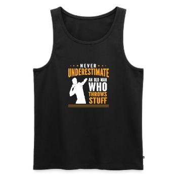 Kugelstoßen Werfen Leichtathletik - Männer Premium Bio Tank Top - Schwarz - Vorne - Michal (187cm)
