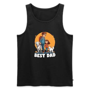 Best Dad - Männer Premium Bio Tank Top - Schwarz - Vorne - Michal (187cm)