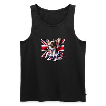 Chihuahua - Großbritannien England Flagge Farben - Männer Premium Bio Tank Top - Schwarz - Vorne - Michal (187cm)