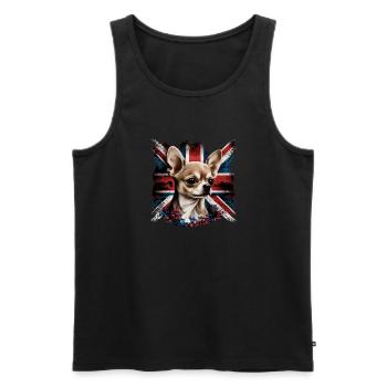 Chihuahua - Großbritannien England Flagge Farben - Männer Premium Bio Tank Top - Schwarz - Vorne - Michal (187cm)