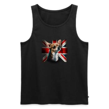 Chihuahua - Großbritannien England Flagge Farben - Männer Premium Bio Tank Top - Schwarz - Vorne - Michal (187cm)