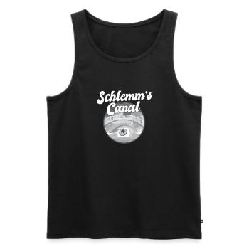 Schlemm's Canal Funny Optometrist Pun Eye - Men's Premium Organic Tank Top - black - Front - AI Model Male 178 light (178cm)
