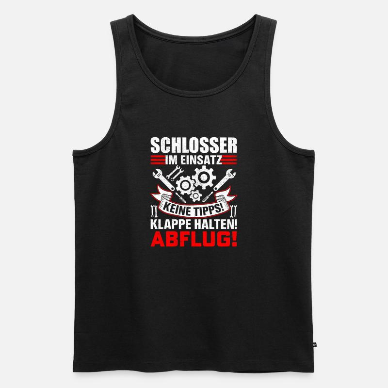 Schlosser im Einsatz Geschenkidee - Männer Premium Bio Tank Top - Schwarz