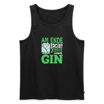Am Ende ergibt alles ein Gin . Gin-Liebhaber - Männer Premium Bio Tank Top - Schwarz - Vorne - Michal (187cm)