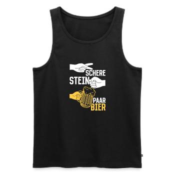 Schere, Stein, Paar, Bier - das perfekte Outfit - Männer Premium Bio Tank Top - Schwarz - Vorne - AI Model Male 178 light (178cm)
