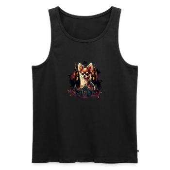 Chihuahua Costume d'Halloween - Citrouille - Débardeur bio Premium Homme - noir - Devant - Michal (187cm)