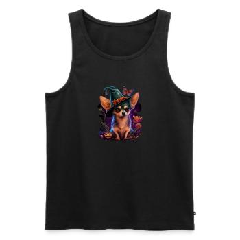 Chihuahua Costume d'Halloween - Citrouille - Débardeur bio Premium Homme - noir - Devant - Michal (187cm)