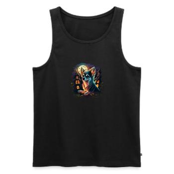 Chihuahua Costume d'Halloween - Citrouille - Débardeur bio Premium Homme - noir - Devant - Michal (187cm)