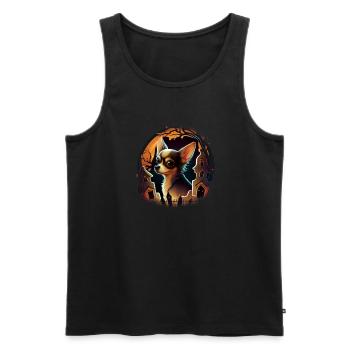 Chihuahua Costume d'Halloween - Citrouille - Débardeur bio Premium Homme - noir - Devant - Michal (187cm)