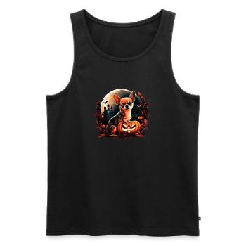 Chihuahua Costume d'Halloween - Citrouille - Débardeur bio Premium Homme - noir - Devant - Michal (187cm)