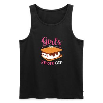 Marshmallow Camping Campfire Women Girls Have Smor - Men's Premium Organic Tank Top - black - Front - AI Model Male 178 light (178cm)